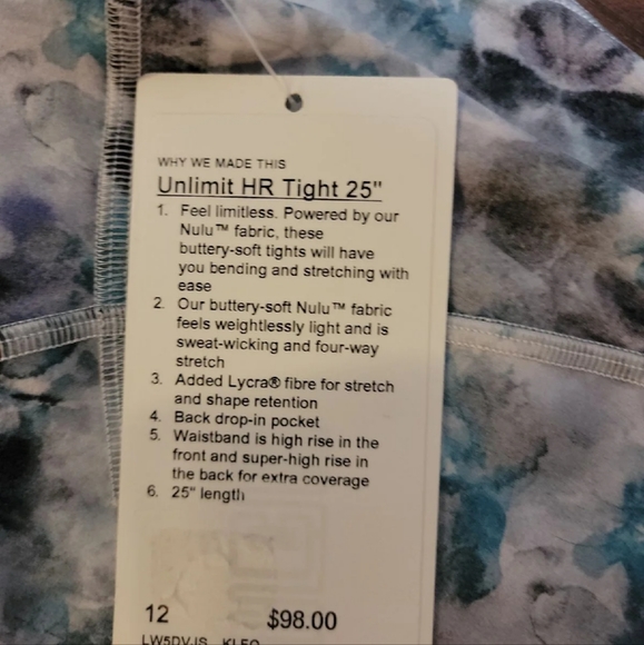 NWT Lululemon Unlimit High-Rise Tight 25" Kaleidofloral Multi various sizes - Picture 7 of 11